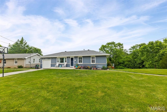 415 Virginia Ave, Cottage Hills, IL 62018 - ranch-style house featuring driveway, a garage, and a front lawn