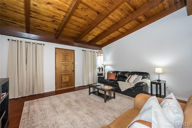 110 Coral Ter Unit 13, Ballwin, MO 63011 - living room with wood ceiling, dark wood-style floors, and baseboards