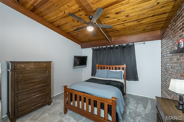 110 Coral Ter Unit 13, Ballwin, MO 63011 - bedroom featuring carpet flooring, wooden ceiling, a ceiling fan, and baseboards
