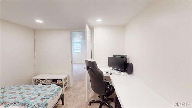604 N Hena St, Greenville, IL 62246 - bedroom with carpet, an office area, and recessed lighting