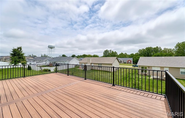 628 Meadowgreen Dr, Troy, MO 63379 - wooden deck with a residential view and a yard