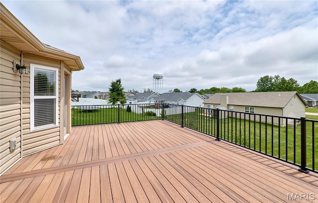 628 Meadowgreen Dr, Troy, MO 63379 - wooden deck featuring a residential view and a yard