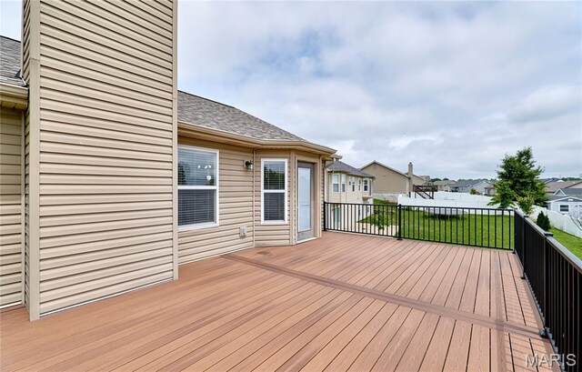 628 Meadowgreen Dr, Troy, MO 63379 - wooden terrace with a residential view and a lawn