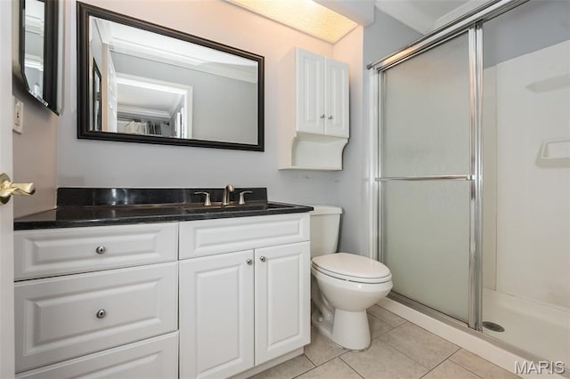 3644 Cinnamon Tree Ln, Oakville, MO 63129 - bathroom with a shower stall, vanity, and tile patterned flooring
