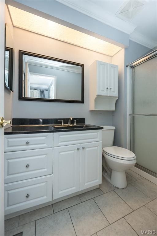 3644 Cinnamon Tree Ln, Oakville, MO 63129 - full bathroom featuring vanity, a shower stall, and tile patterned floors