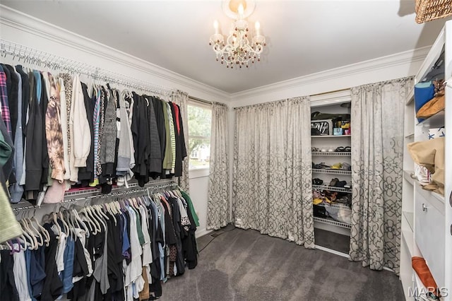 3644 Cinnamon Tree Ln, Oakville, MO 63129 - spacious closet featuring a chandelier and carpet