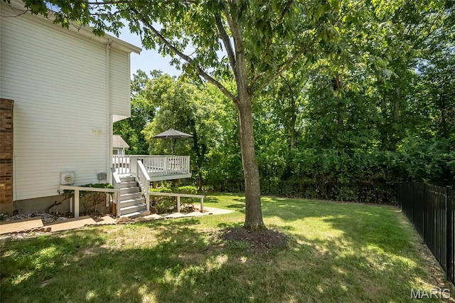 3644 Cinnamon Tree Ln, Oakville, MO 63129 - view of yard with a deck and stairs