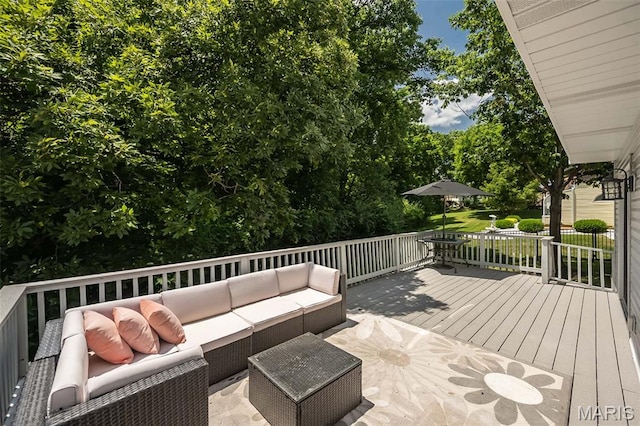 3644 Cinnamon Tree Ln, Oakville, MO 63129 - deck featuring an outdoor hangout area
