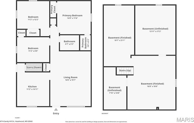 6714 Sandy Hill Dr, Hazelwood, MO 63042 - floor plan / room layout