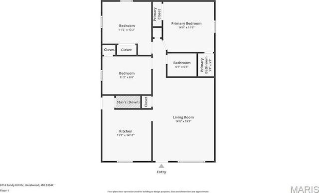 6714 Sandy Hill Dr, Hazelwood, MO 63042 - room layout