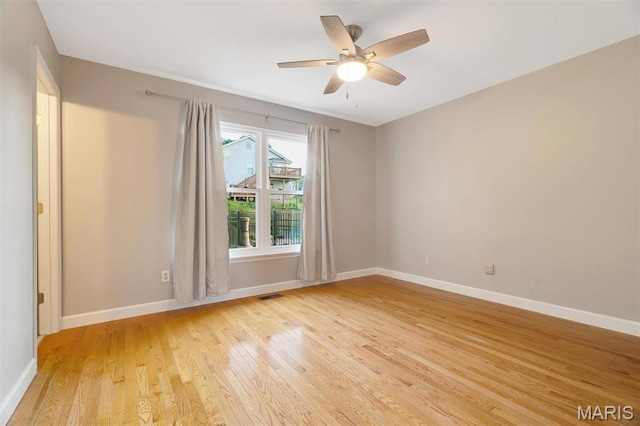 612 Hill Dr, Eureka, MO 63025 - spare room with light wood-style flooring and a ceiling fan