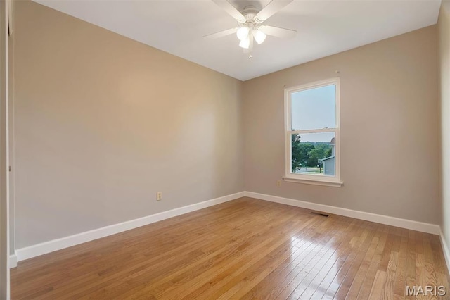 612 Hill Dr, Eureka, MO 63025 - unfurnished room with light wood-type flooring and ceiling fan