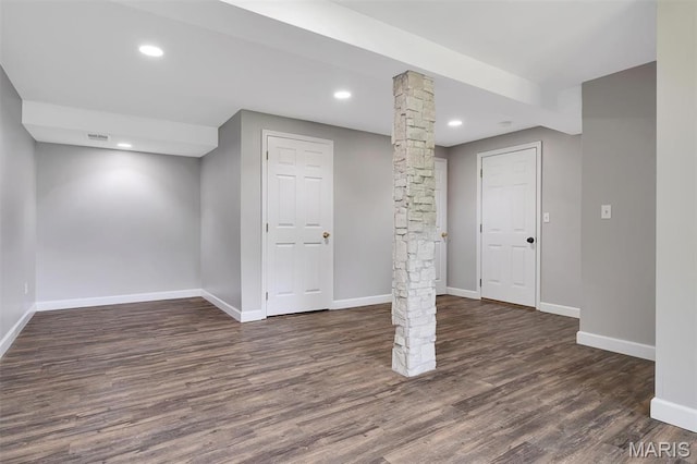612 Hill Dr, Eureka, MO 63025 - below grade area featuring wood finished floors and recessed lighting