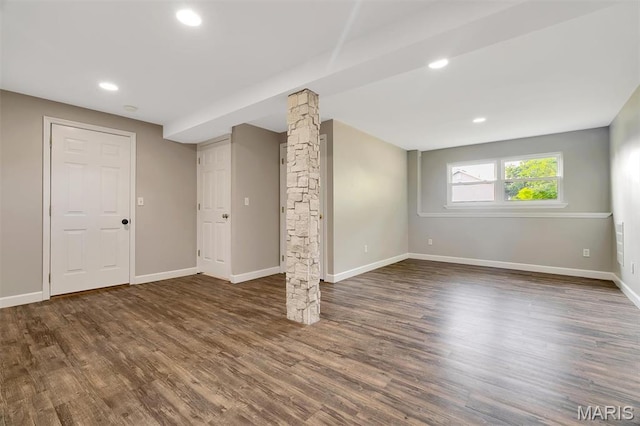 612 Hill Dr, Eureka, MO 63025 - basement with wood finished floors and recessed lighting