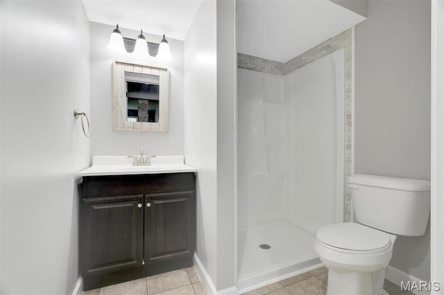 612 Hill Dr, Eureka, MO 63025 - bathroom with vanity, tile patterned flooring, and a shower