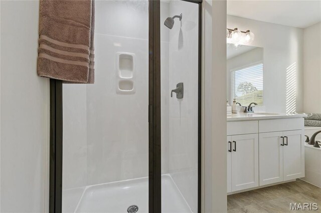 7405 Shadow Point Dr, Saint Louis, MO 63129 - bathroom with a shower stall and vanity