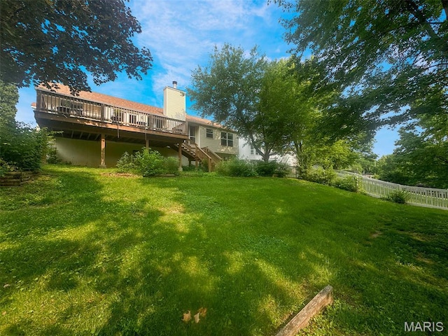 135 Misty View Ln, Saint Peters, MO 63376 - view of yard featuring a wooden deck and stairs