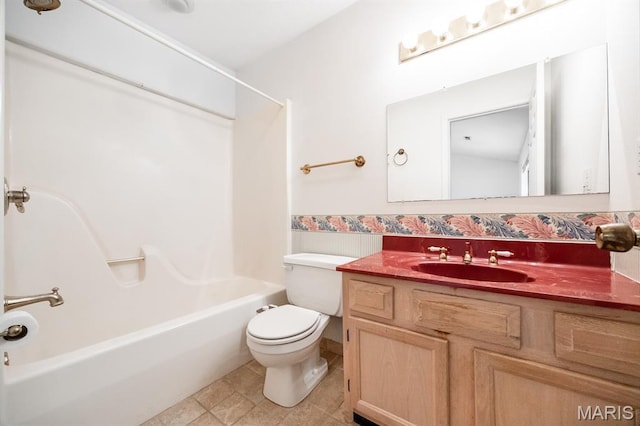 608 Andra Dr, Maryville, IL 62062 - full bath with toilet, vanity, and bathtub / shower combination