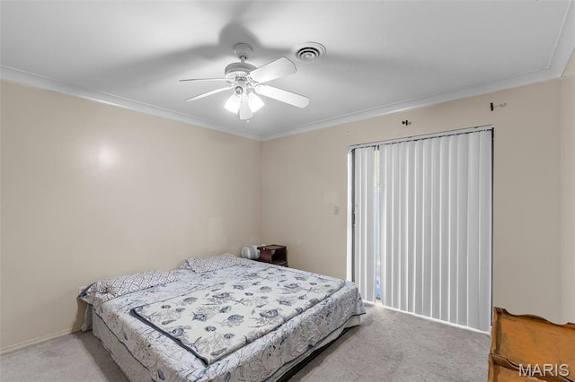 2339 Kratky Rd Unit A, Saint Louis, MO 63114 - carpeted bedroom with ornamental molding, a ceiling fan, and baseboards