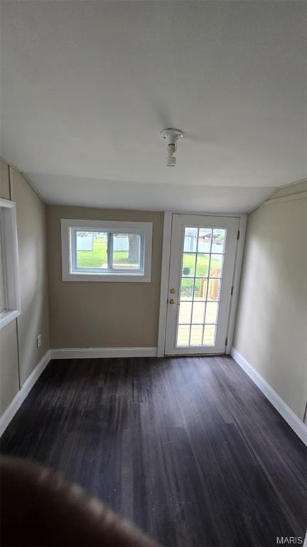 923 S High St, Belleville, IL 62220 - unfurnished living room with dark wood-style floors and healthy amount of natural light