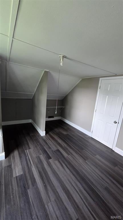 923 S High St, Belleville, IL 62220 - additional living space featuring dark wood-style floors and vaulted ceiling