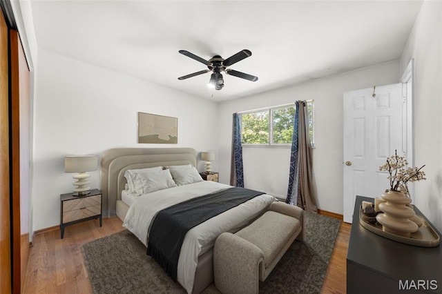 417 Concordia Ln, Saint Charles, MO 63301 - bedroom with wood finished floors and a ceiling fan