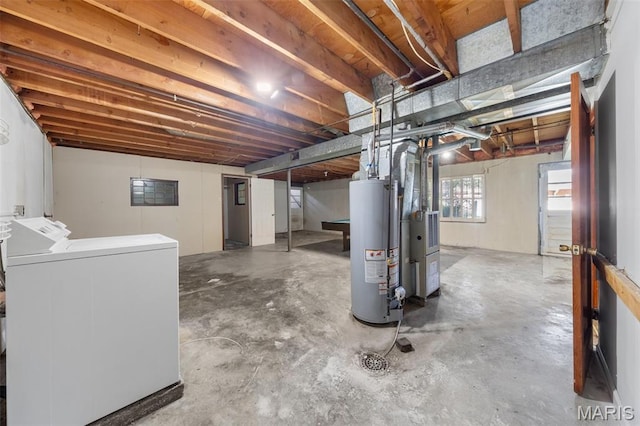 417 Concordia Ln, Saint Charles, MO 63301 - basement with gas water heater, separate washer and dryer, and heating unit