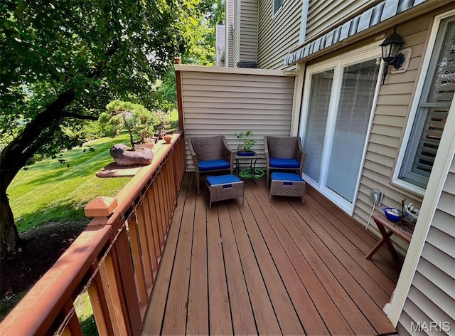 16266 Lea Oak Ct, Chesterfield, MO 63017 - wooden deck with a yard