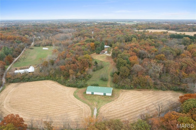2745 Zingg Rd, Millstadt, IL 62260 - aerial overview of property's location with rural landscape and a forest