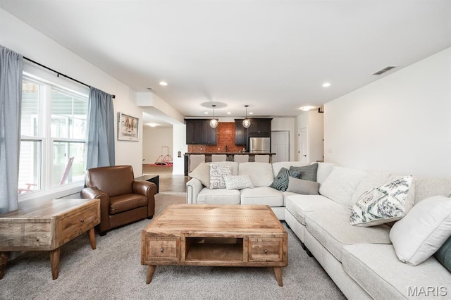 1821 Orr Ln, Ofallon, IL 62269 - living room featuring recessed lighting and light carpet