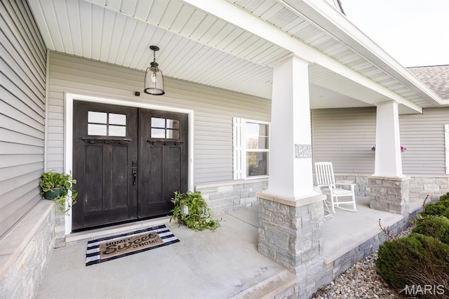 1821 Orr Ln, Ofallon, IL 62269 - property entrance with covered porch and stone siding