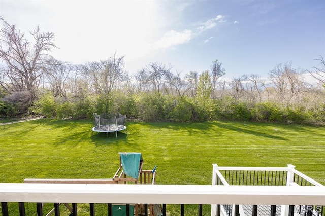 1821 Orr Ln, Ofallon, IL 62269 - view of grassy yard featuring a trampoline