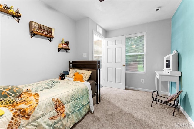9138 Lynwood Ln, Fairview Heights, IL 62208 - bedroom with carpet, baseboards, and ceiling fan
