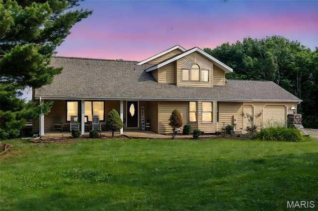 795 Schluersburg Rd, Augusta, MO 63332 - view of front of home with an attached garage, a front lawn, and a shingled roof