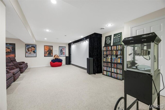 795 Schluersburg Rd, Augusta, MO 63332 - carpeted home theater room featuring recessed lighting and baseboards