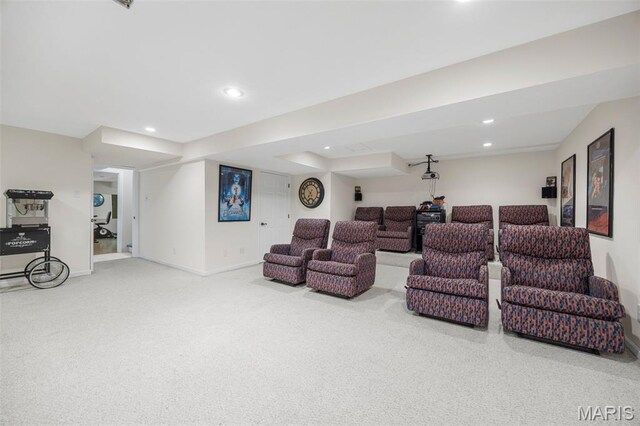 795 Schluersburg Rd, Augusta, MO 63332 - home theater room with recessed lighting, carpet, and baseboards