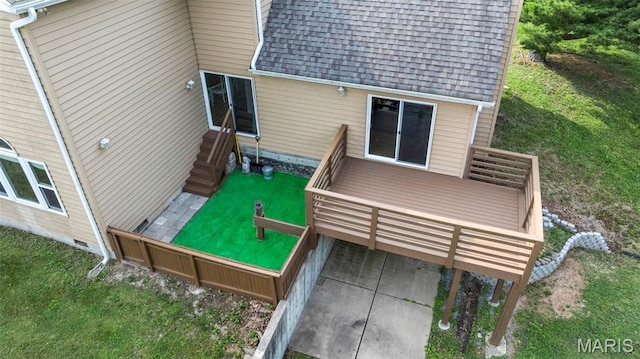 795 Schluersburg Rd, Augusta, MO 63332 - wooden deck with a yard and entry steps