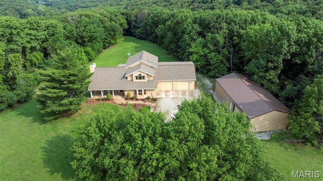 795 Schluersburg Rd, Augusta, MO 63332 - aerial view of property and surrounding area with a heavily wooded area