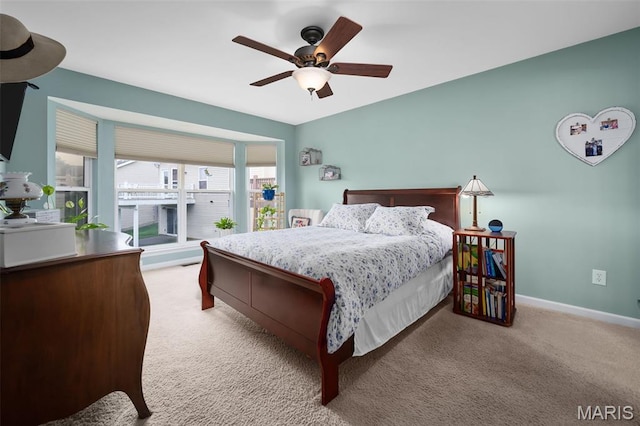 206 Belmonte Cir, Ofallon, MO 63368 - bedroom with carpet, baseboards, and ceiling fan