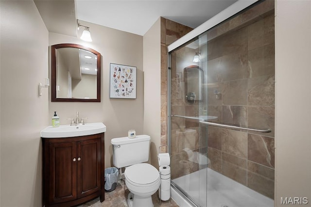206 Belmonte Cir, Ofallon, MO 63368 - full bath with toilet, vanity, and a stall shower