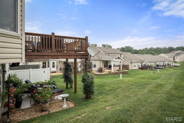 206 Belmonte Cir, Ofallon, MO 63368 - view of green lawn featuring a residential view and a deck