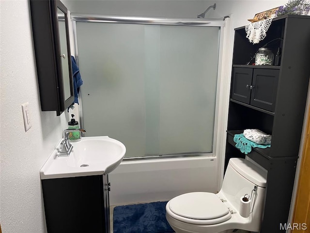 10570 Old 8 E, Mineral Point, MO 63660 - full bathroom with vanity, toilet, and enclosed tub / shower combo
