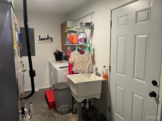 10570 Old 8 E, Mineral Point, MO 63660 - washroom with washing machine and dryer and electric panel