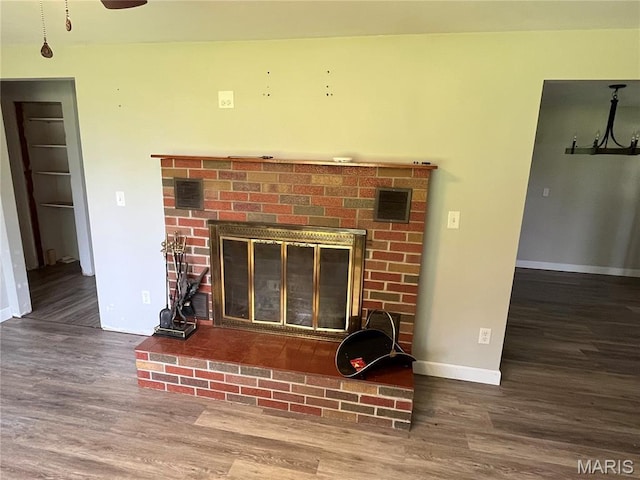 42 Davis Rd, Troy, MO 63379 - detailed view of wood finished floors and a fireplace