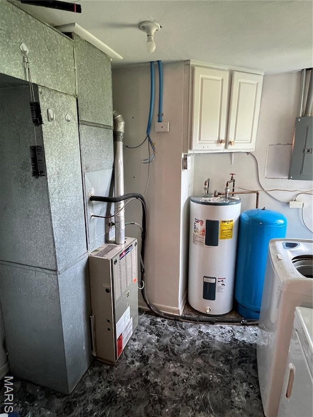 42 Davis Rd, Troy, MO 63379 - utility room featuring water heater, electric panel, and washer and dryer
