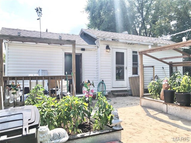 1003 W Ellis St, Salem, MO 65560 - back of property with roof with shingles and a patio area