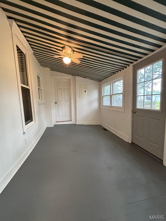 410 S Main St, Monroe City, MO 63456 - foyer entrance with a ceiling fan and baseboards