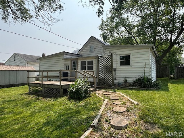 410 S Main St, Monroe City, MO 63456 - back of house featuring a deck