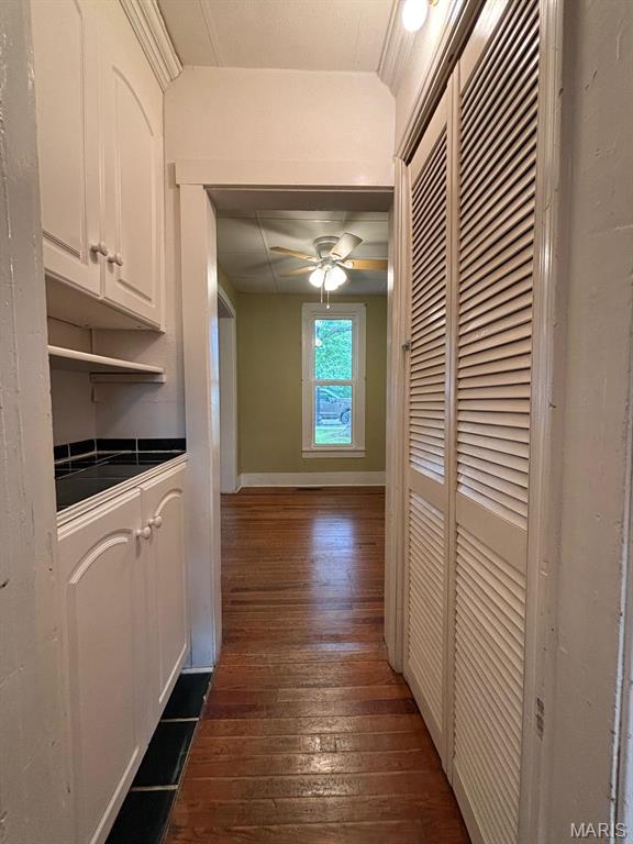 410 S Main St, Monroe City, MO 63456 - corridor featuring dark wood-type flooring