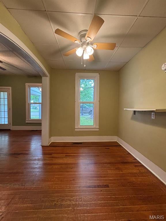 410 S Main St, Monroe City, MO 63456 - unfurnished room featuring a ceiling fan and hardwood / wood-style floors